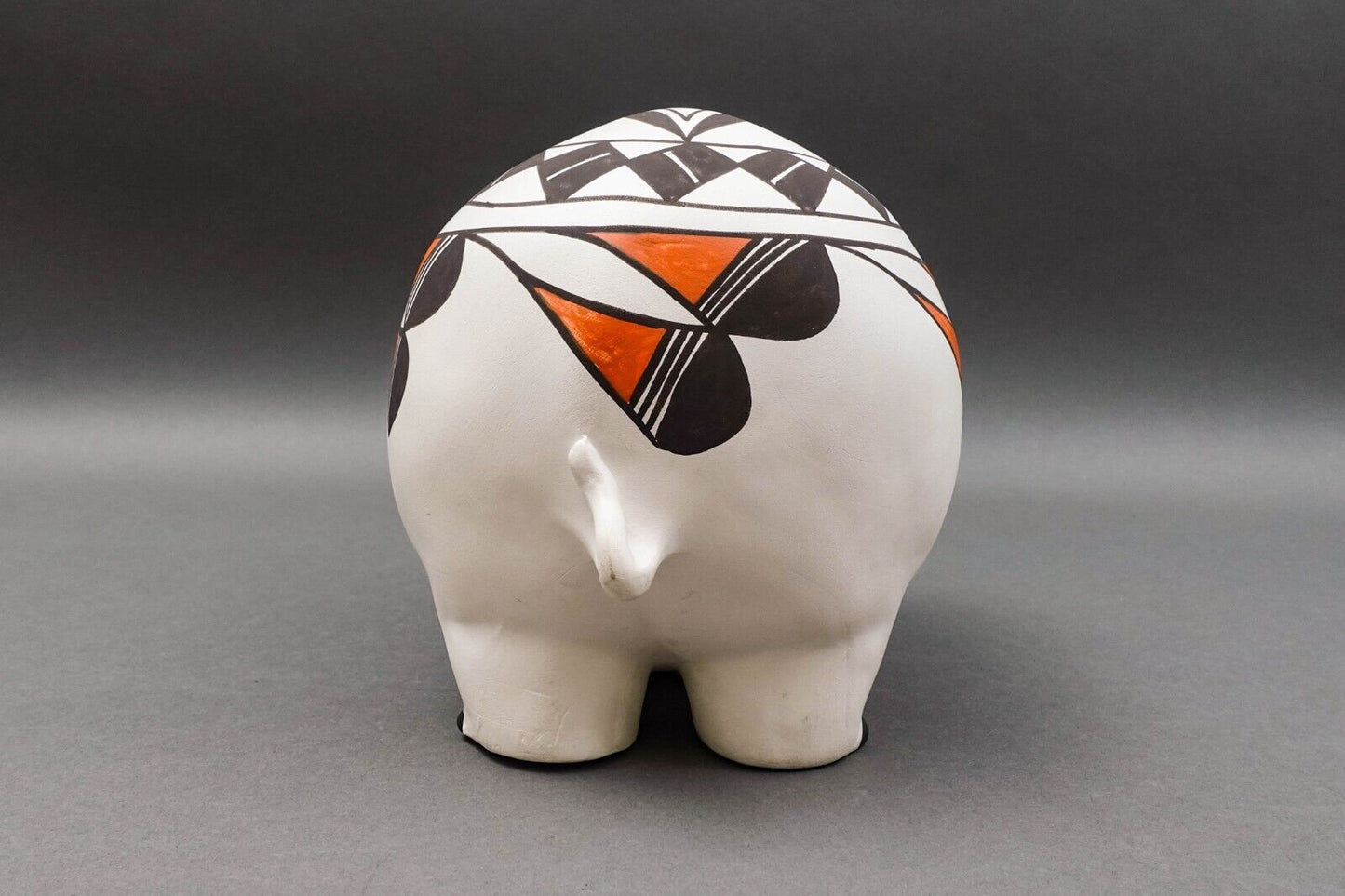Acoma Pueblo Native American RLC Signed Vintage Elephant Pottery Figurine Effigy