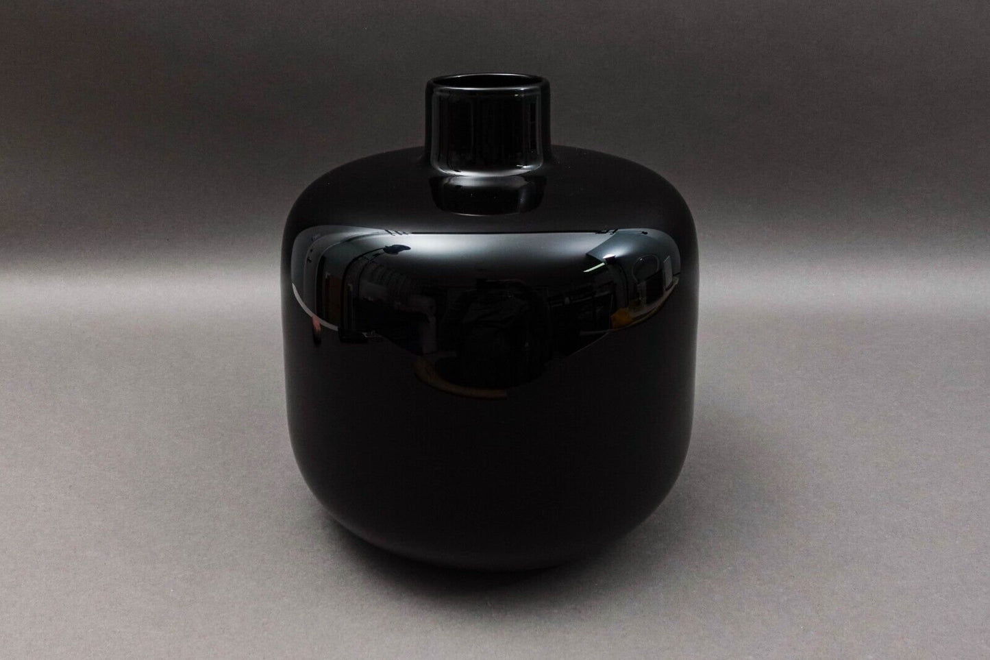 Ichendorf Germany Mid Century Modern Black Art Glass Vase