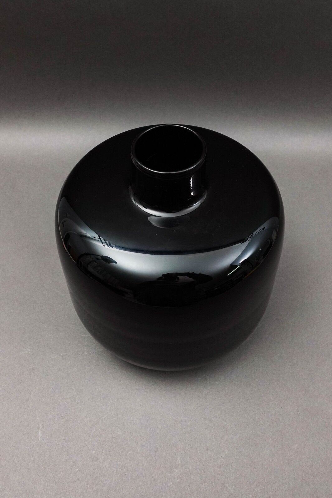Ichendorf Germany Mid Century Modern Black Art Glass Vase