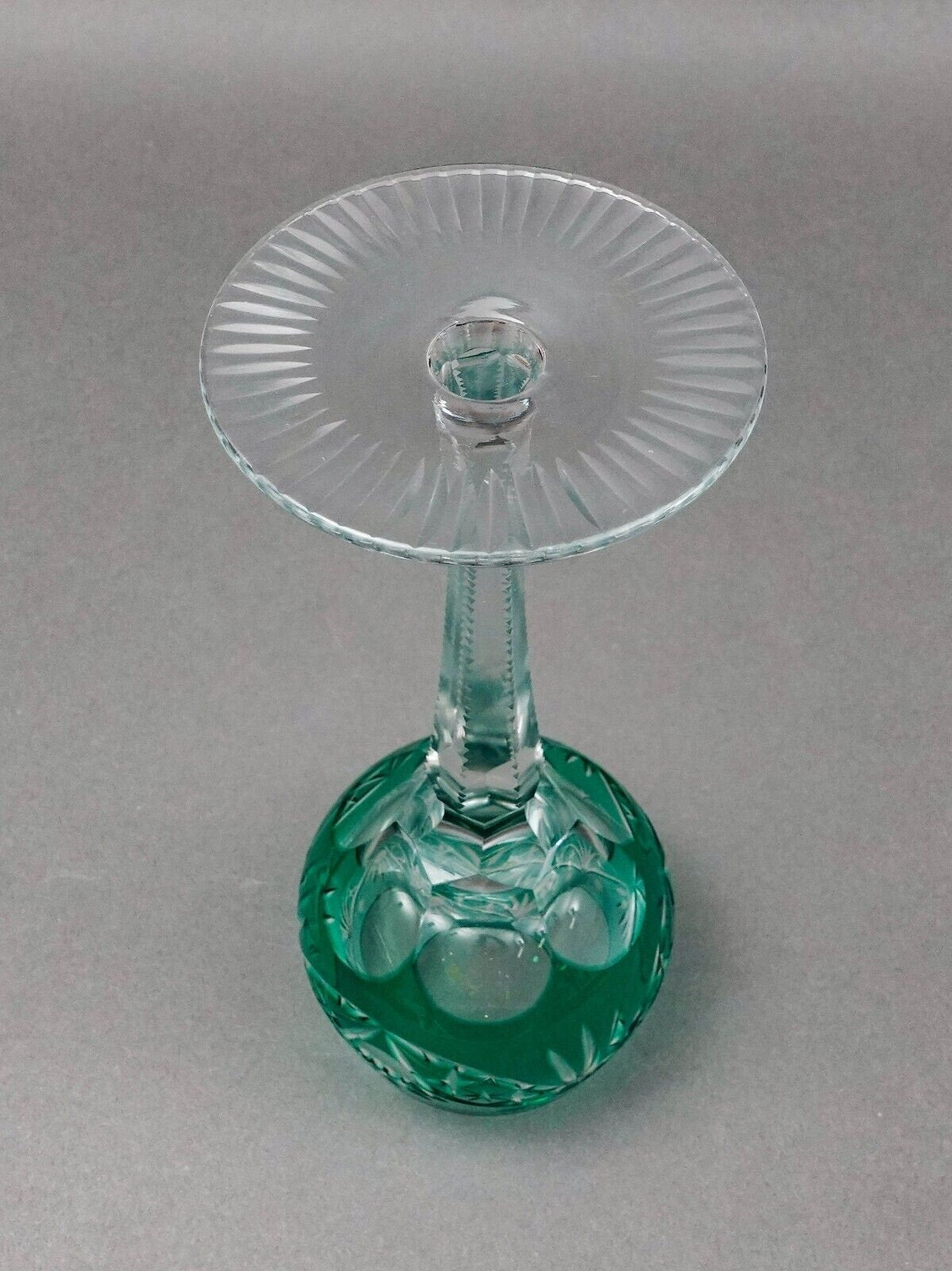 Lausitzer Bohemian Cut to Clear Fans Stars Roundlets Wine Hock Goblets Set Of 6