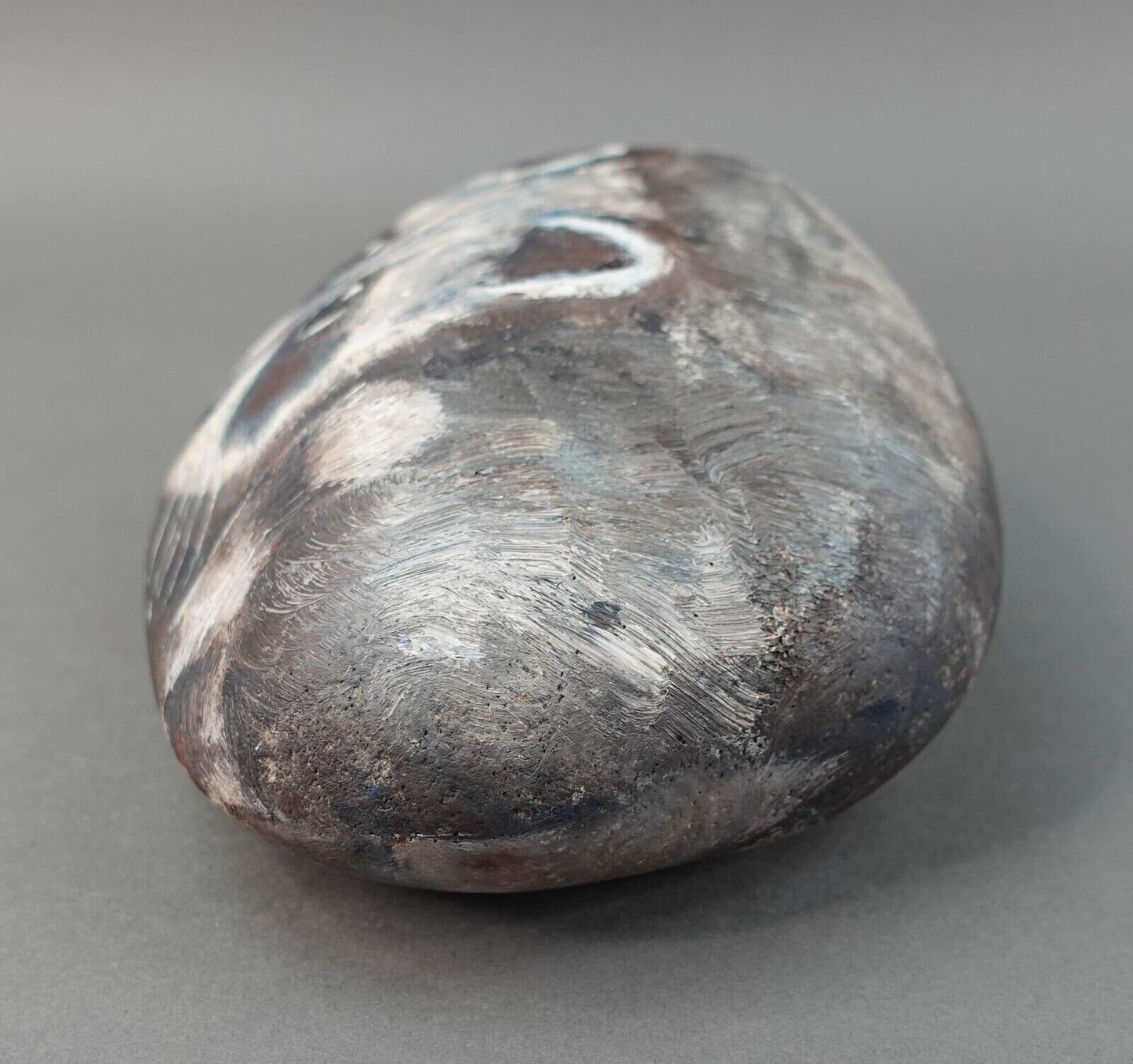 Ginny Hensler Signed Hand Painted Original Artwork Raccoon Rock Stone