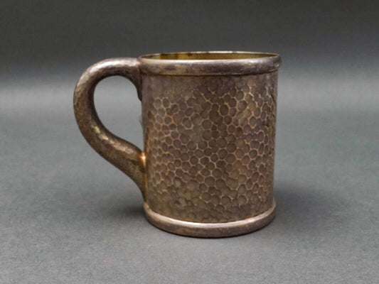 Tiffany & Co Antique Hammered Sterling Silver Child's Baby Mug Cup 1884 (Read)