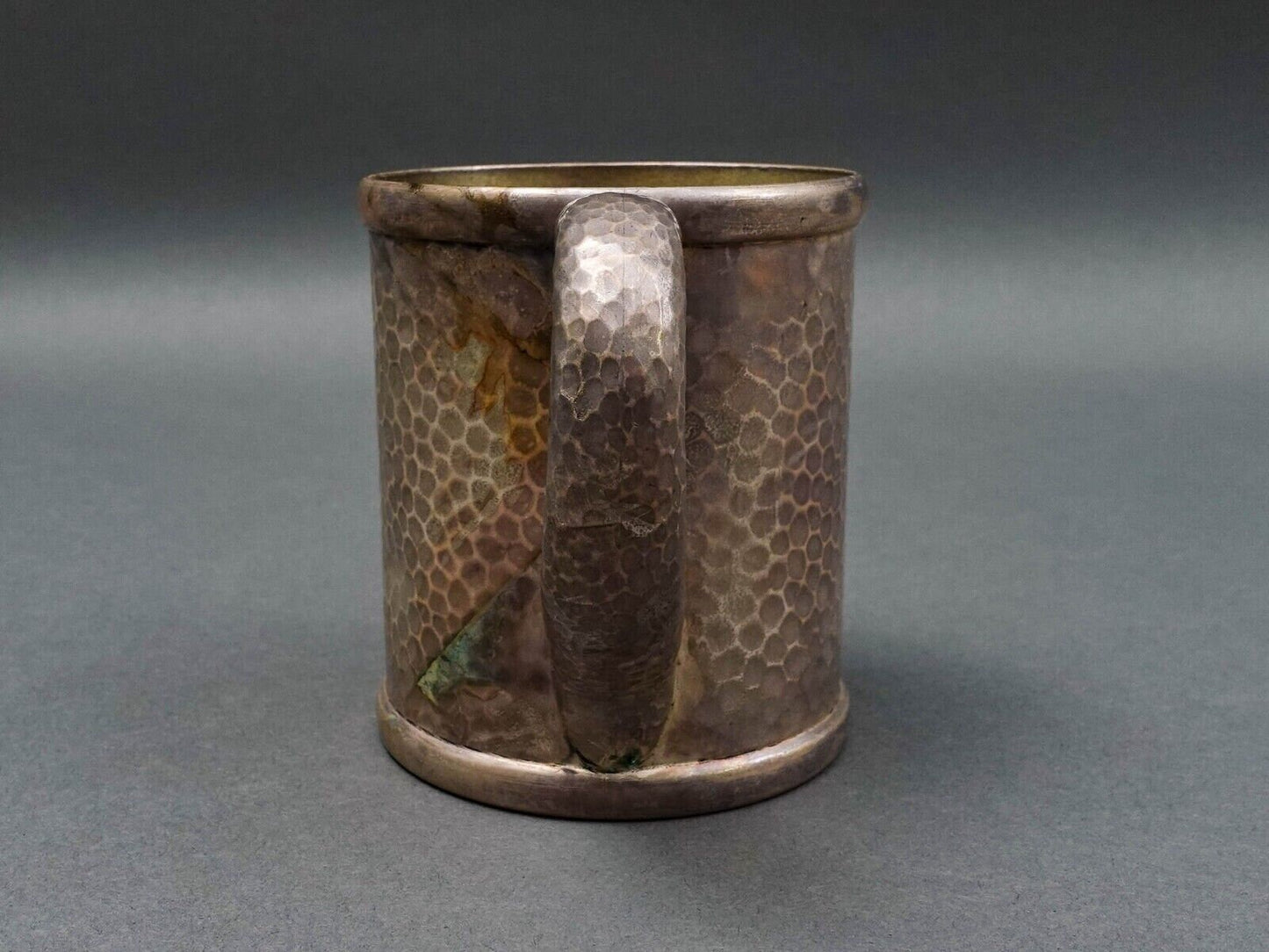 Tiffany & Co Antique Hammered Sterling Silver Child's Baby Mug Cup 1884 (Read)