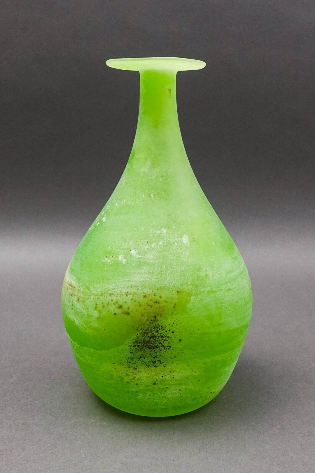 Cenedese Signed Vetri Murano Italian Vintage Mid Century Scavo Glass Vase 9 3/4"