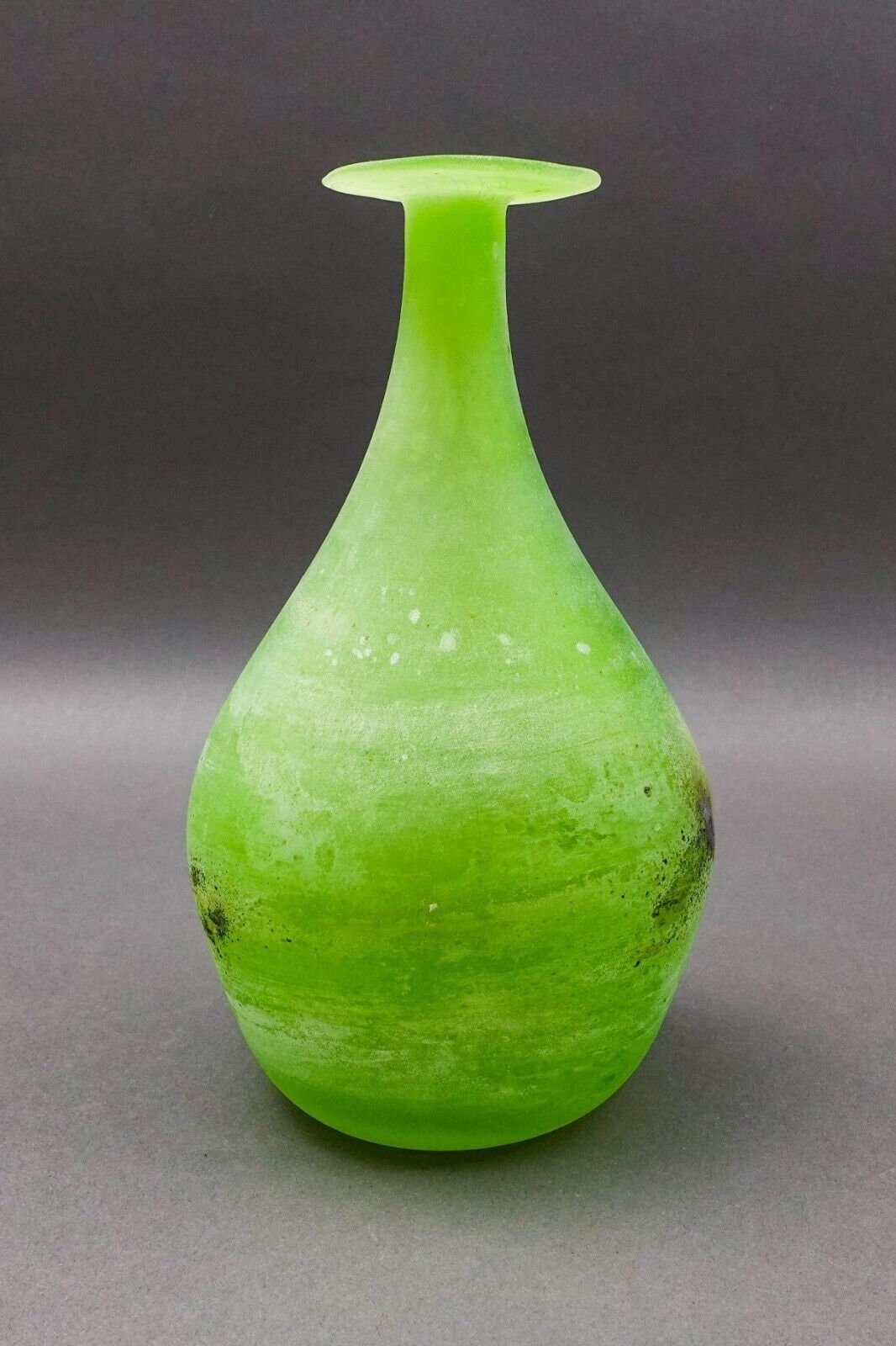 Cenedese Signed Vetri Murano Italian Vintage Mid Century Scavo Glass Vase 9 3/4"