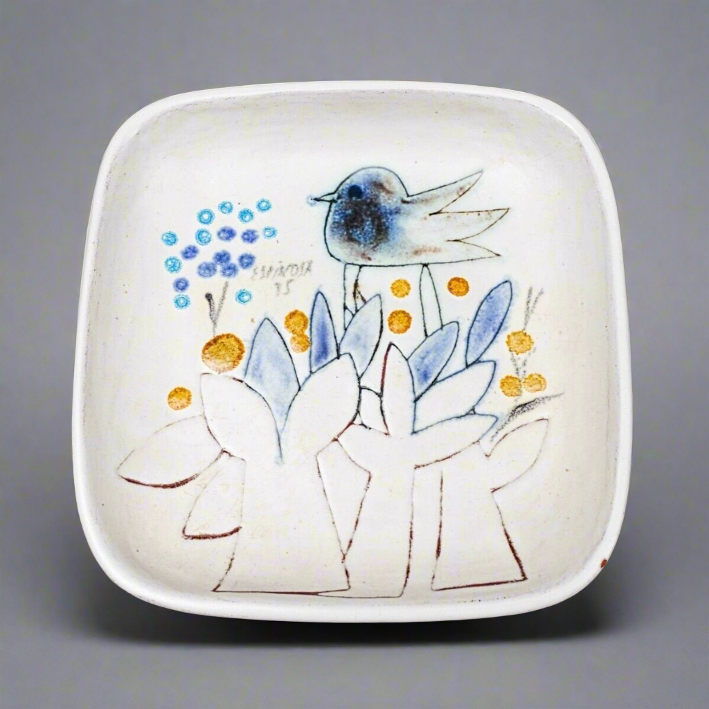 Susana Espinosa 1975 Signed MCM Puerto Rico Studio Art Pottery Plate Dish