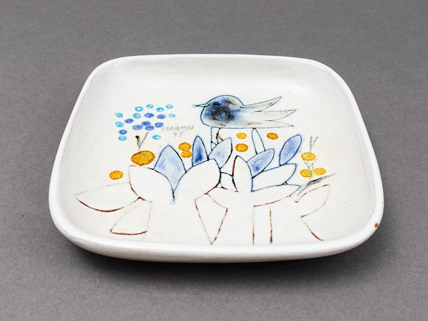Susana Espinosa 1975 Signed MCM Puerto Rico Studio Art Pottery Plate Dish