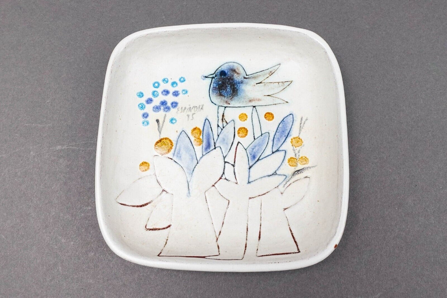 Susana Espinosa 1975 Signed MCM Puerto Rico Studio Art Pottery Plate Dish