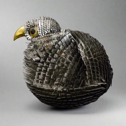 Sergio Bustamante Vintage MCM Brutalist Mixed Metal Bird Sculpture Jere 6.5"