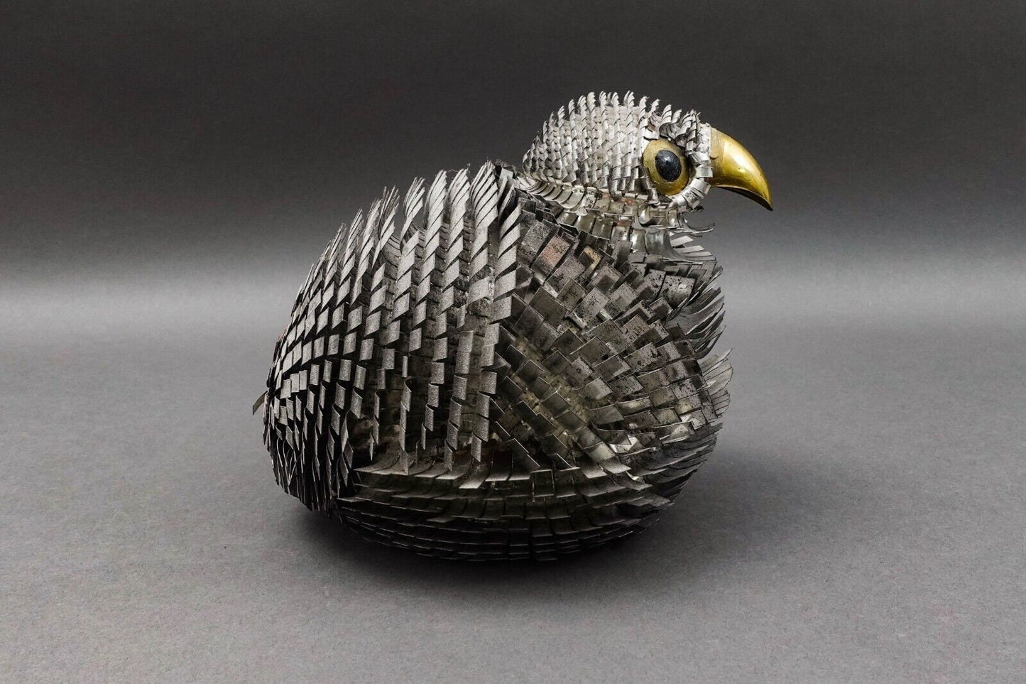 Sergio Bustamante Vintage MCM Brutalist Mixed Metal Bird Sculpture Jere 6.5"
