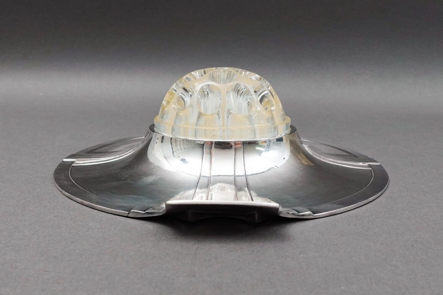 Christofle France Art Nouveau Gallia Silver Plate Flower Frog Dish Tray (Read)