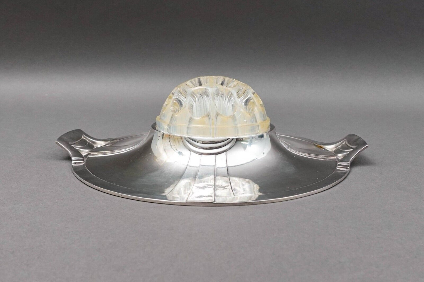 Christofle France Art Nouveau Gallia Silver Plate Flower Frog Dish Tray (Read)