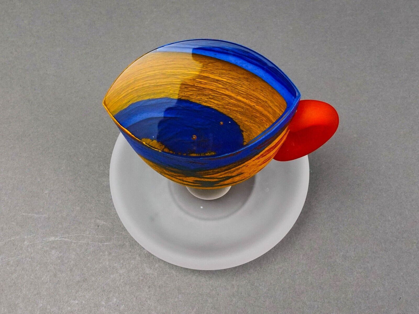 Kosta Boda Sweden Kjell Engman Atelier Art Glass Dancing Tea Cup Mug Sculpture