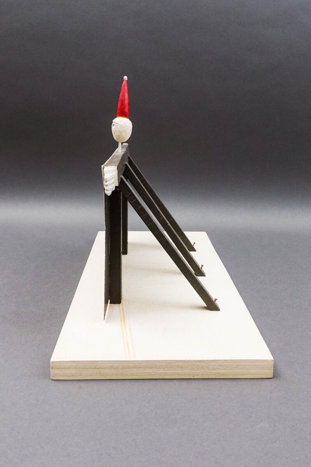 Daniel Hale 1992 Signed Hand Painted Carved Wood Folk Art Flag Figure Sculpture