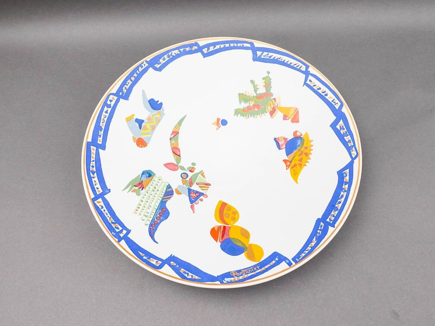 Rosenthal Germany Gilbert Portanier Large Pottery Wall Centerpiece Bowl 14.25"