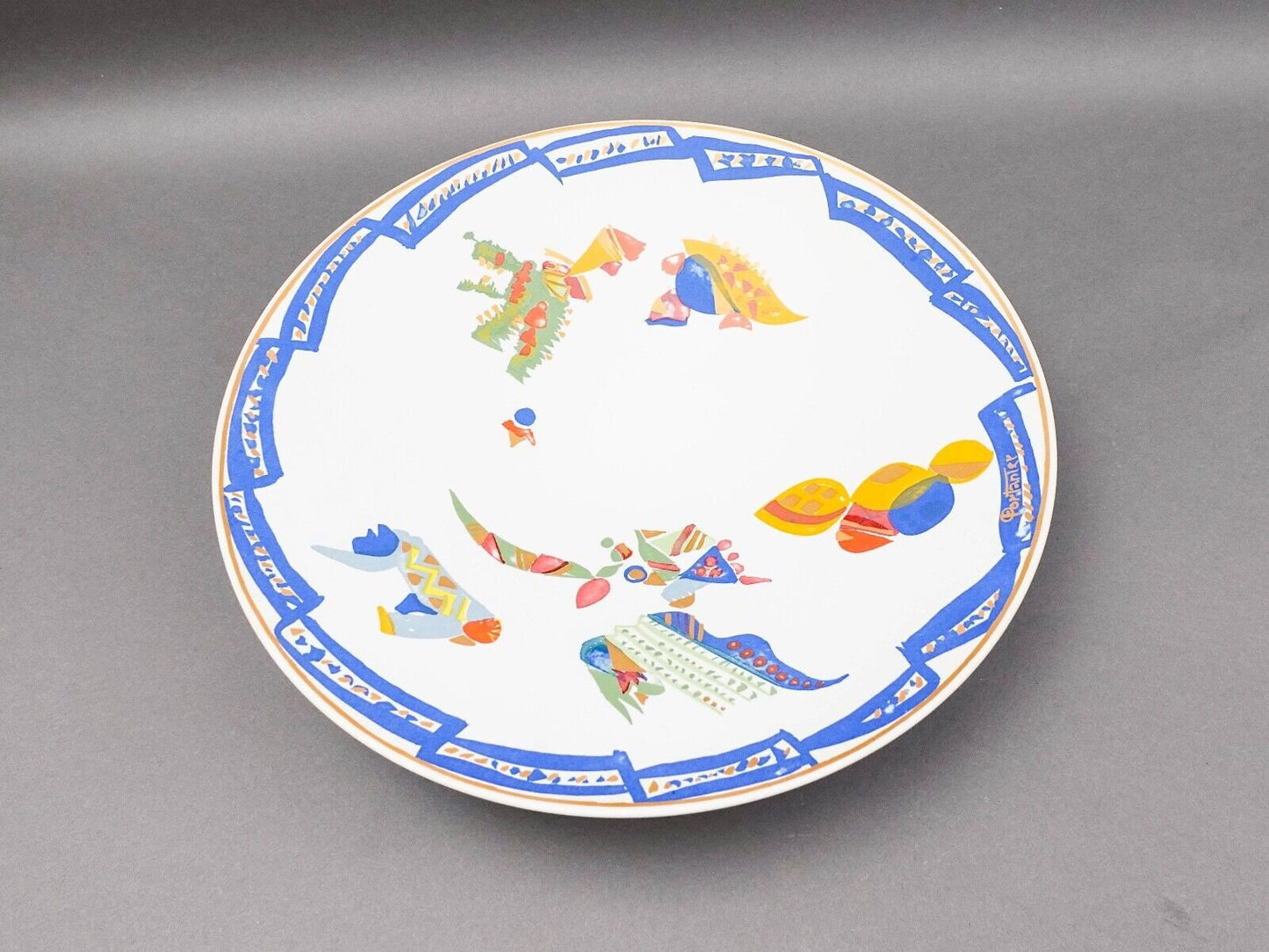 Rosenthal Germany Gilbert Portanier Large Pottery Wall Centerpiece Bowl 14.25"