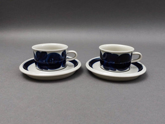 Arabia Finland Ulla Procope Anemone Demitasse Espresso Cup & Saucer Set Of 2