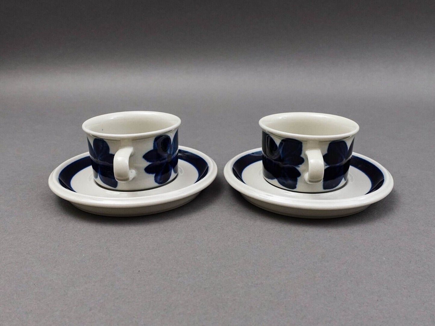 Arabia Finland Ulla Procope Anemone Demitasse Espresso Cup & Saucer Set Of 2