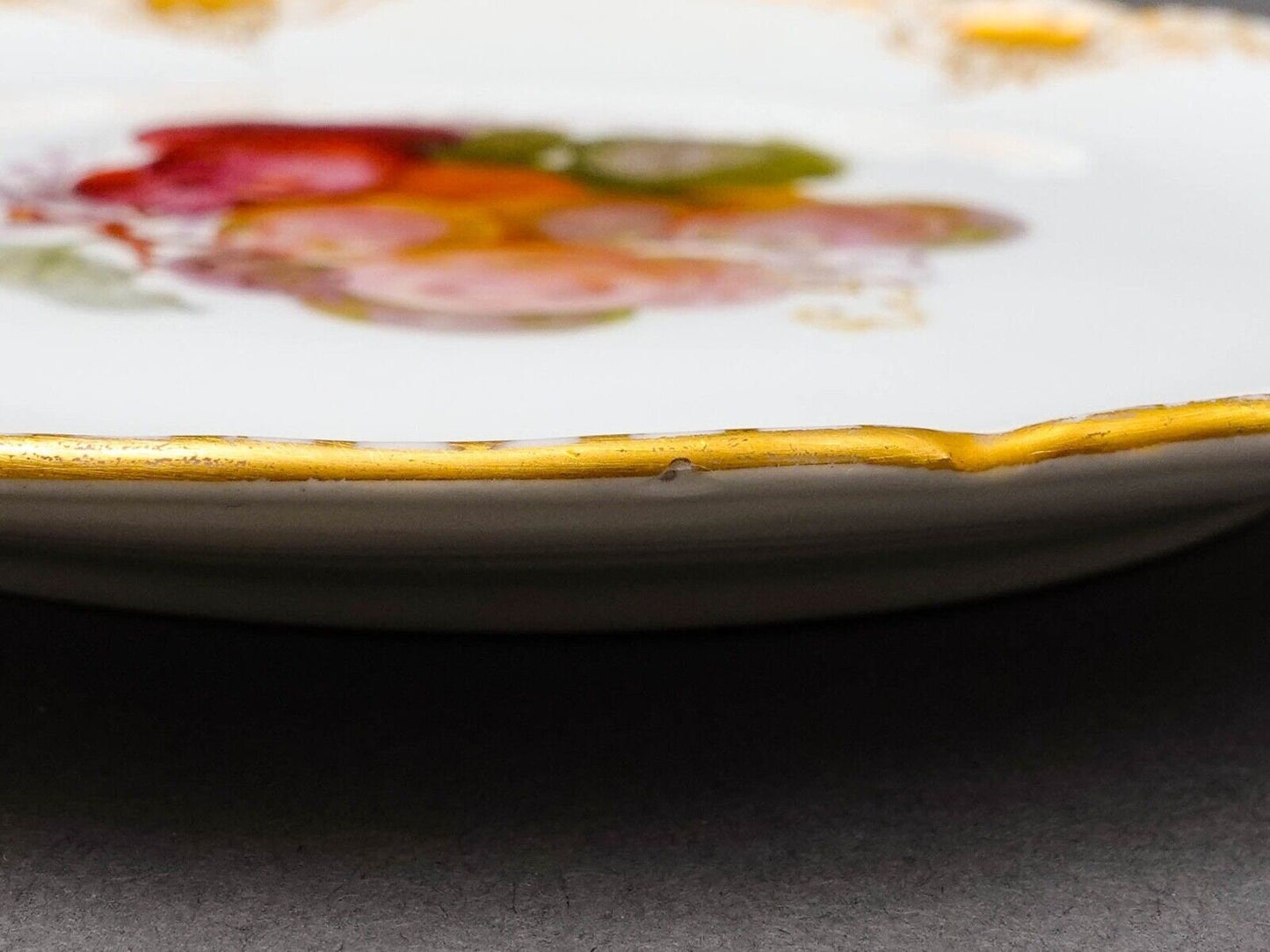 KPM Berlin Antique Hand Painted Fruit Gold Gilt Porcelain Cabinet Plates