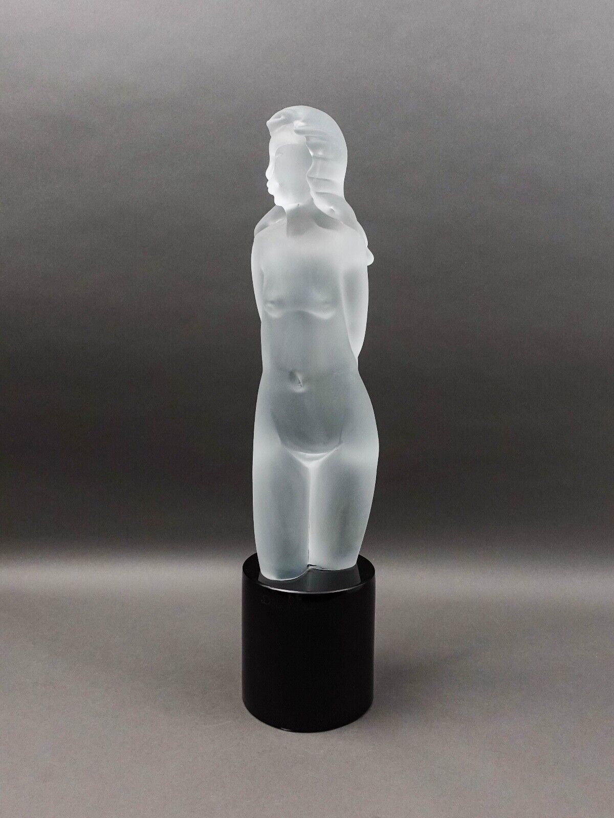 Dino Rosin (Italian, 1948) Female Woman Frosted Murano Art Glass Sculpture 26"