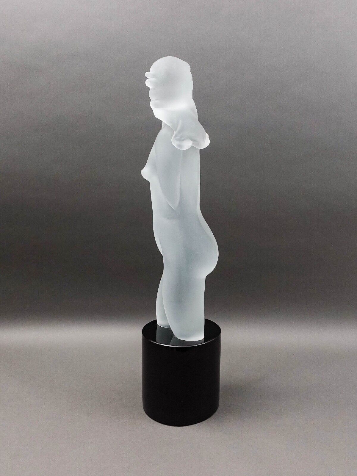 Dino Rosin (Italian, 1948) Female Woman Frosted Murano Art Glass Sculpture 26"