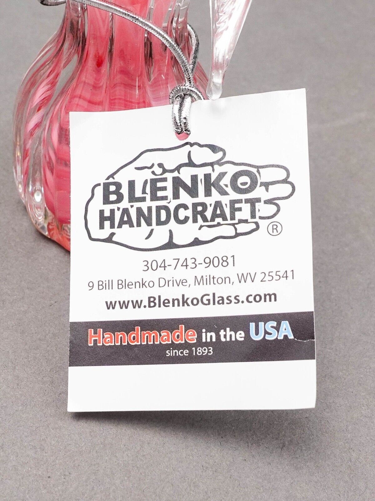 Blenko Angel Pink Swirl Hand Blown Art Glass Figurine Sculpture 5 3/8"