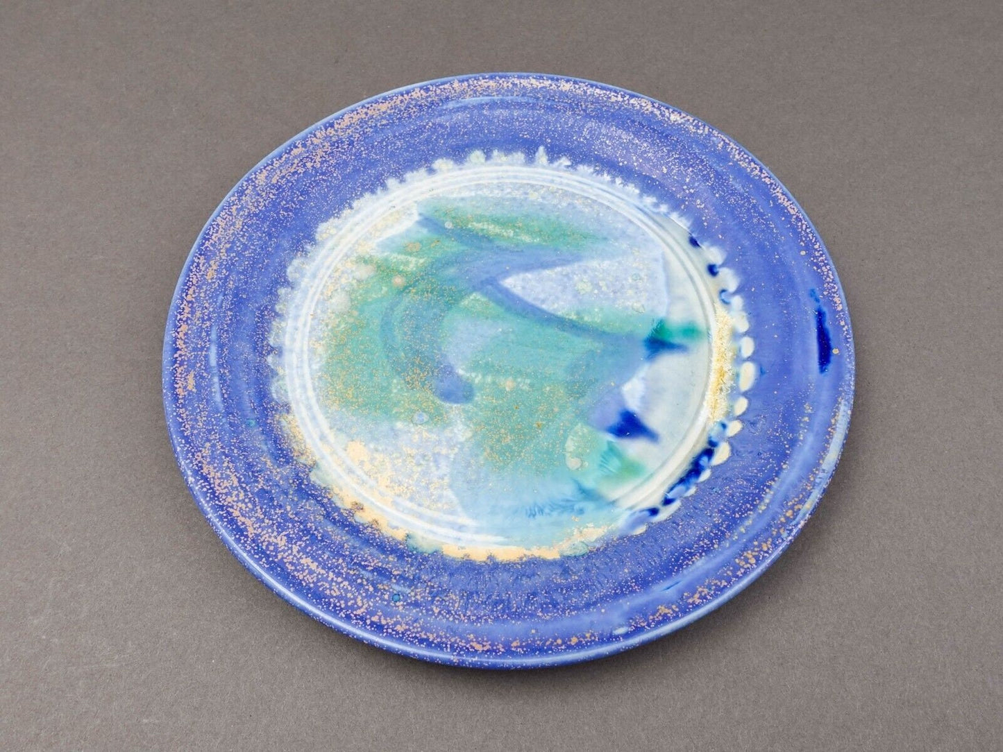 Edgecomb Potters USA Blue Green Glazed Porcelain Salad Plate Set Of 4