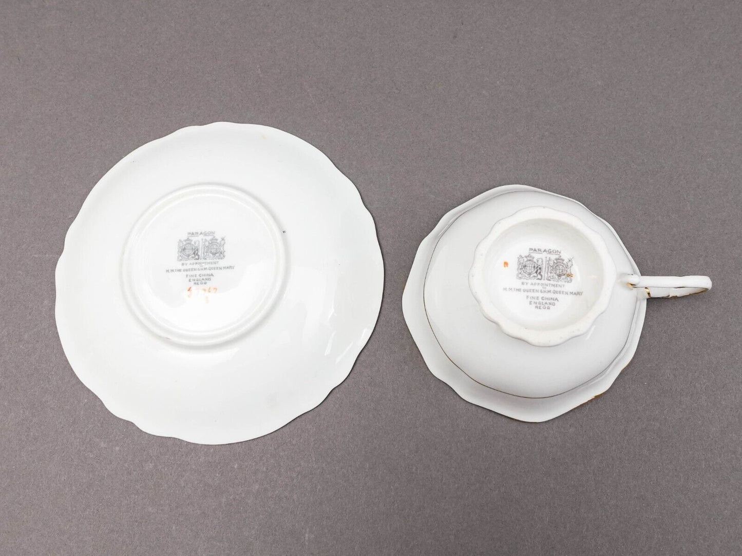 Paragon England To The Bride Gardenia Double Warrant Black Tea Cup & Saucer