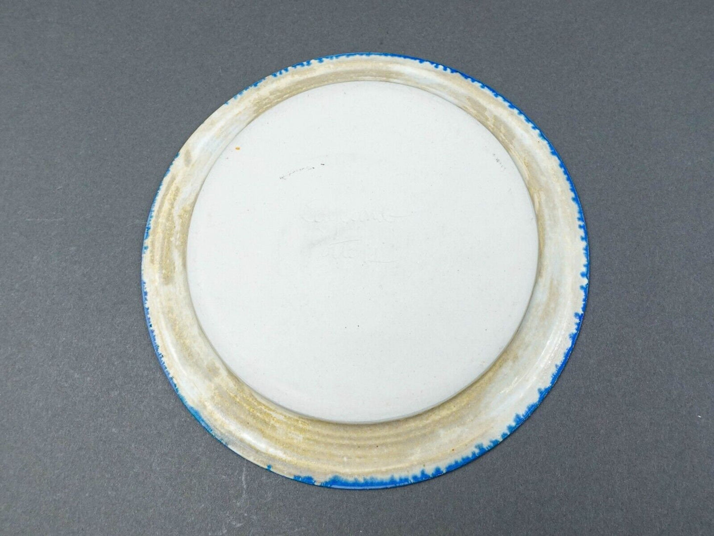 Edgecomb Potters Maine Blue Green Crystalline Glazed Pottery Salad Plate Set 4