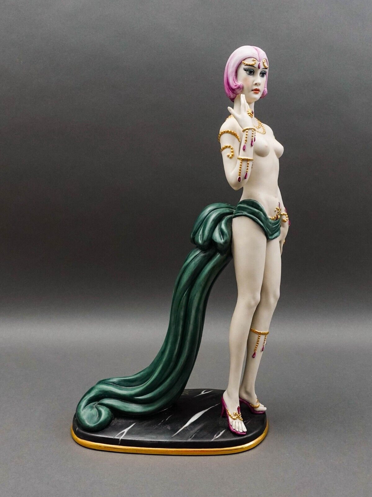 Capodimonte Italy Mario Pegoraro Ester Bassano Art Deco Lady Sculpture 17.25"