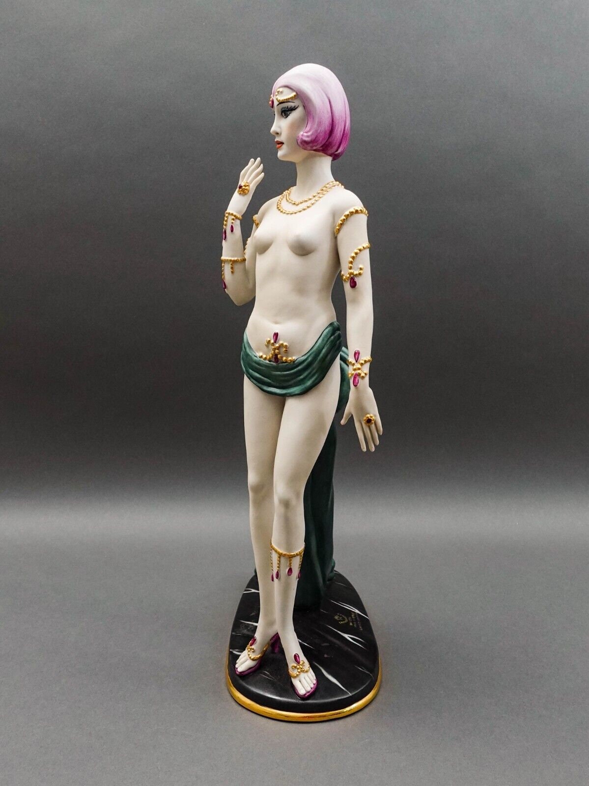 Capodimonte Italy Mario Pegoraro Ester Bassano Art Deco Lady Sculpture 17.25"