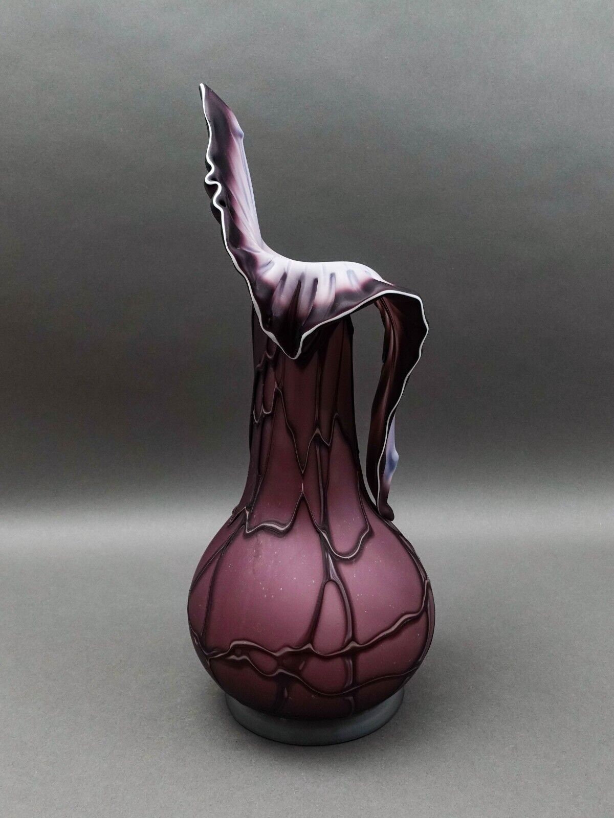 Essie Zareh Signed Russian Baijan Jack In The Pulpit Purple Art Glass Vase 17"