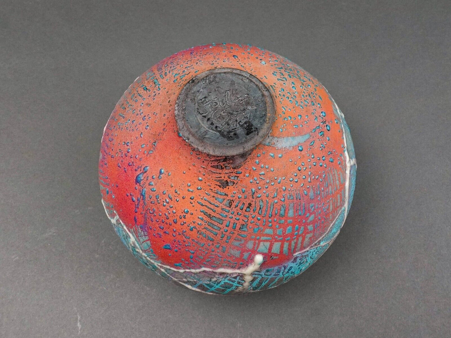 Steven Forbes deSoule 1987 Signed Raku Studio Pottery Urn Vase Sculpture 8.5"
