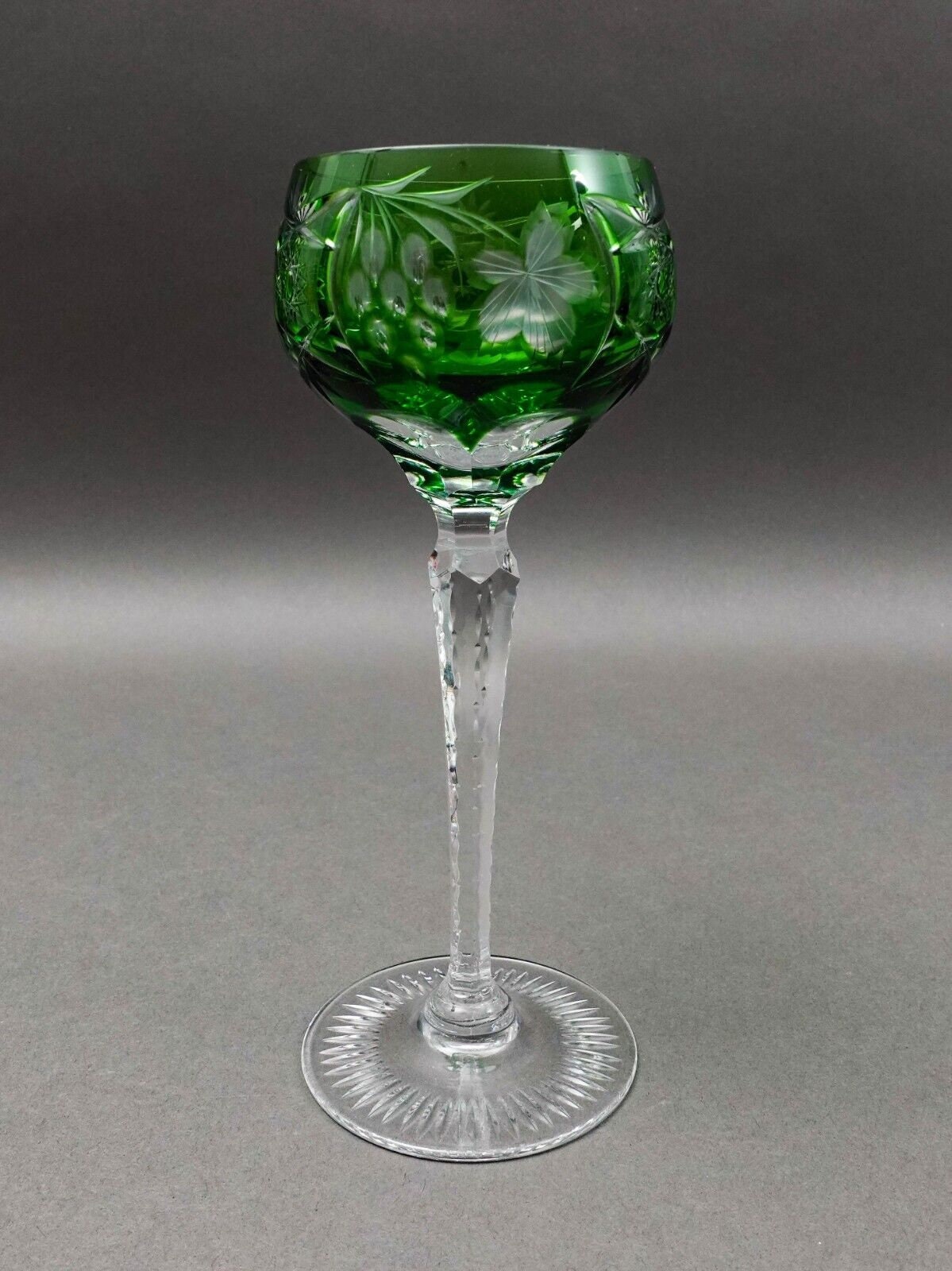 Nachtmann Traube Cut To Clear Crystal 8 1/8" Tall Wine Hock Glasses Set Of 6