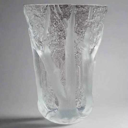 Joseph Inwald Barolac Czech Dans La Foret Forest Art Deco Satin Glass Vase 10.5"