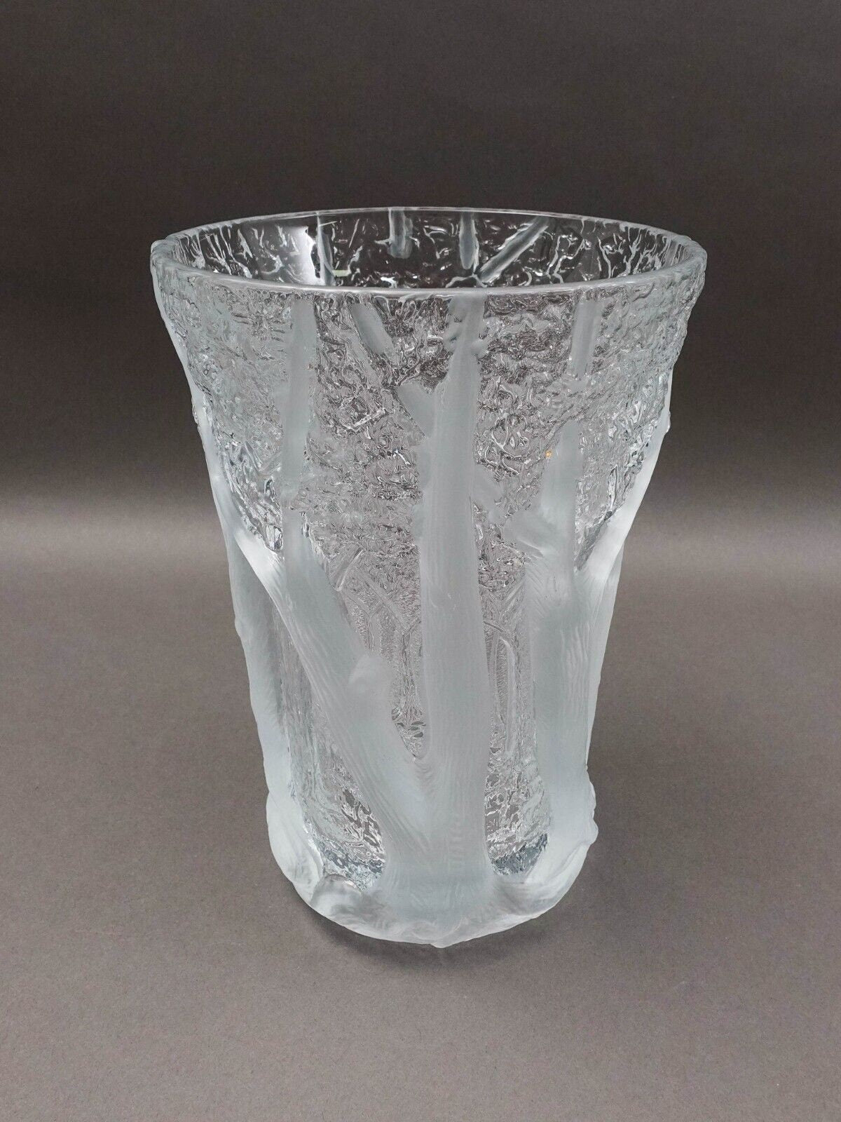 Joseph Inwald Barolac Czech Dans La Foret Forest Art Deco Satin Glass Vase 10.5"