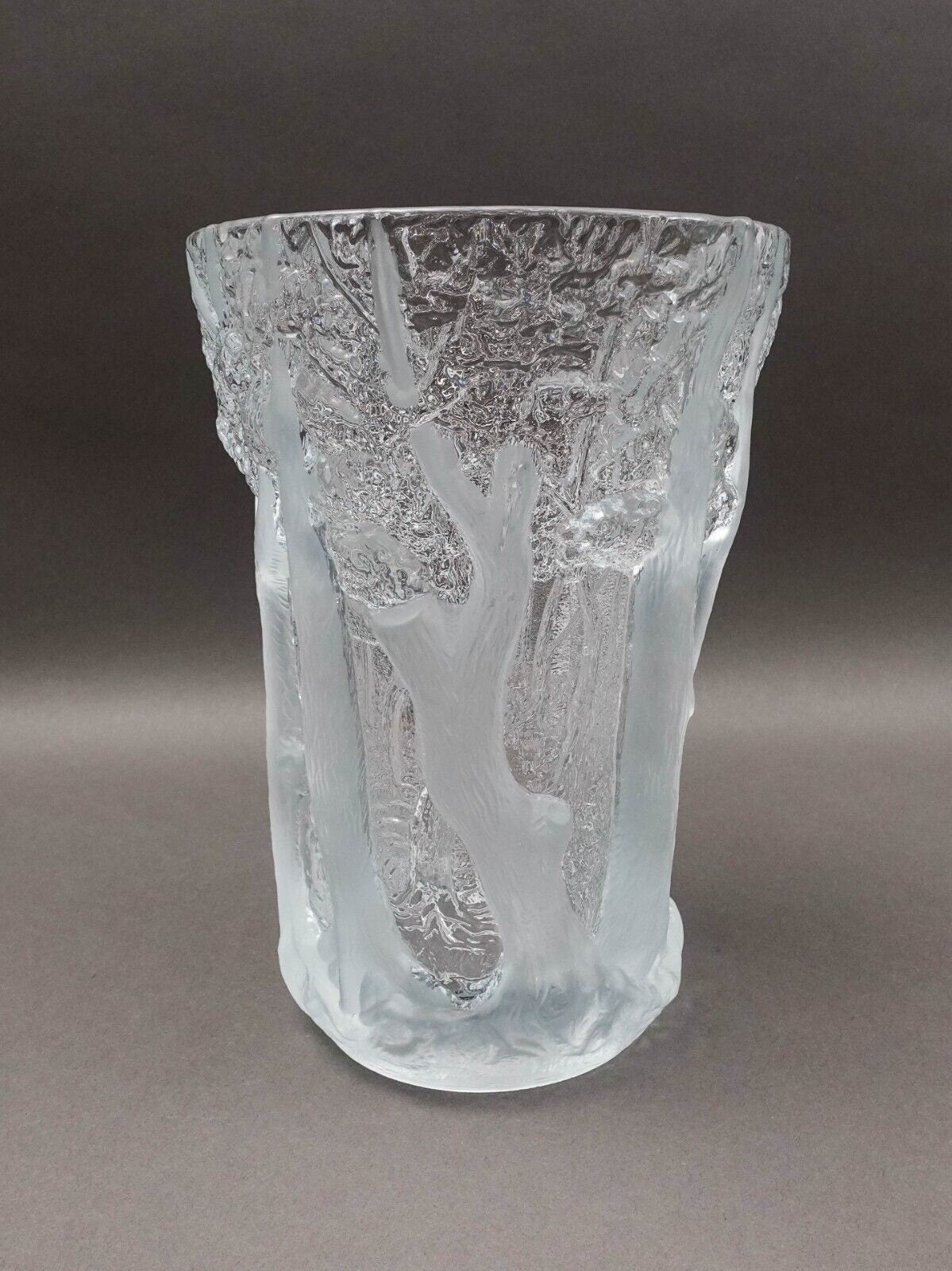 Joseph Inwald Barolac Czech Dans La Foret Forest Art Deco Satin Glass Vase 10.5"