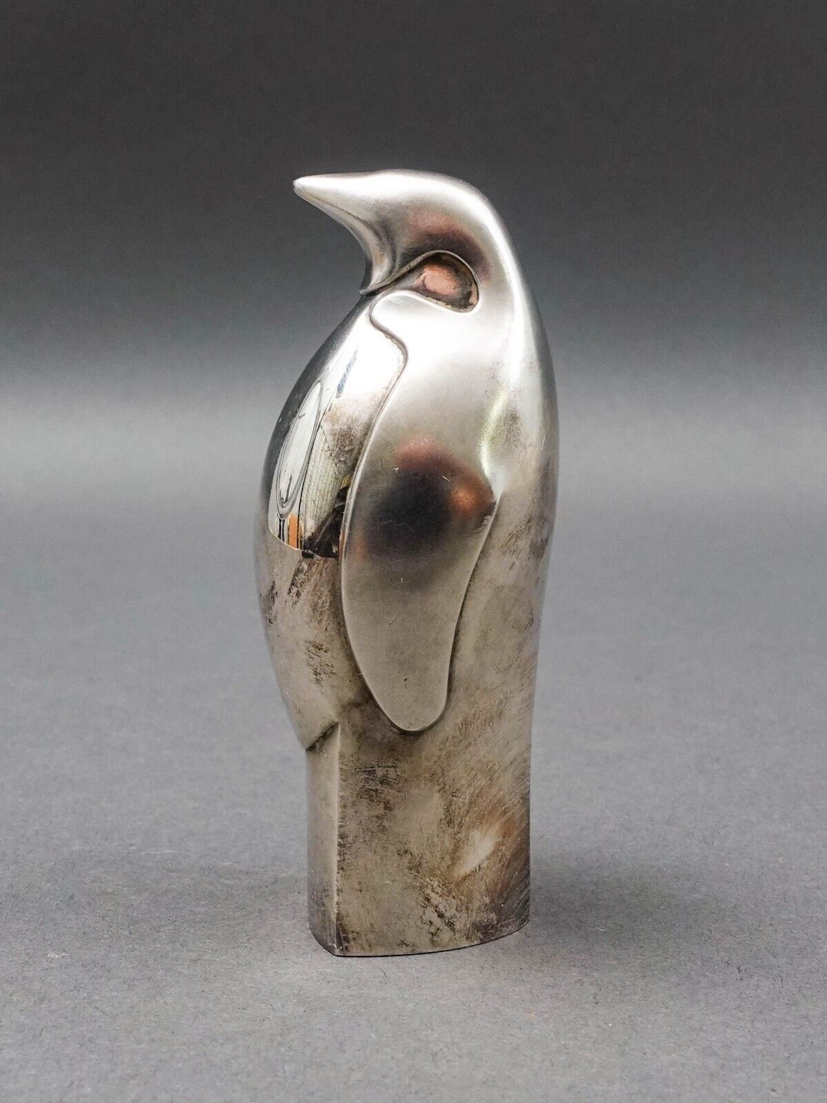 Dansk Japan MCM Silver Plated Penguin Paperweight Figurine