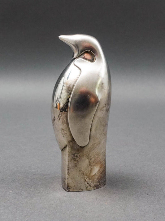 Dansk Japan MCM Silver Plated Penguin Paperweight Figurine
