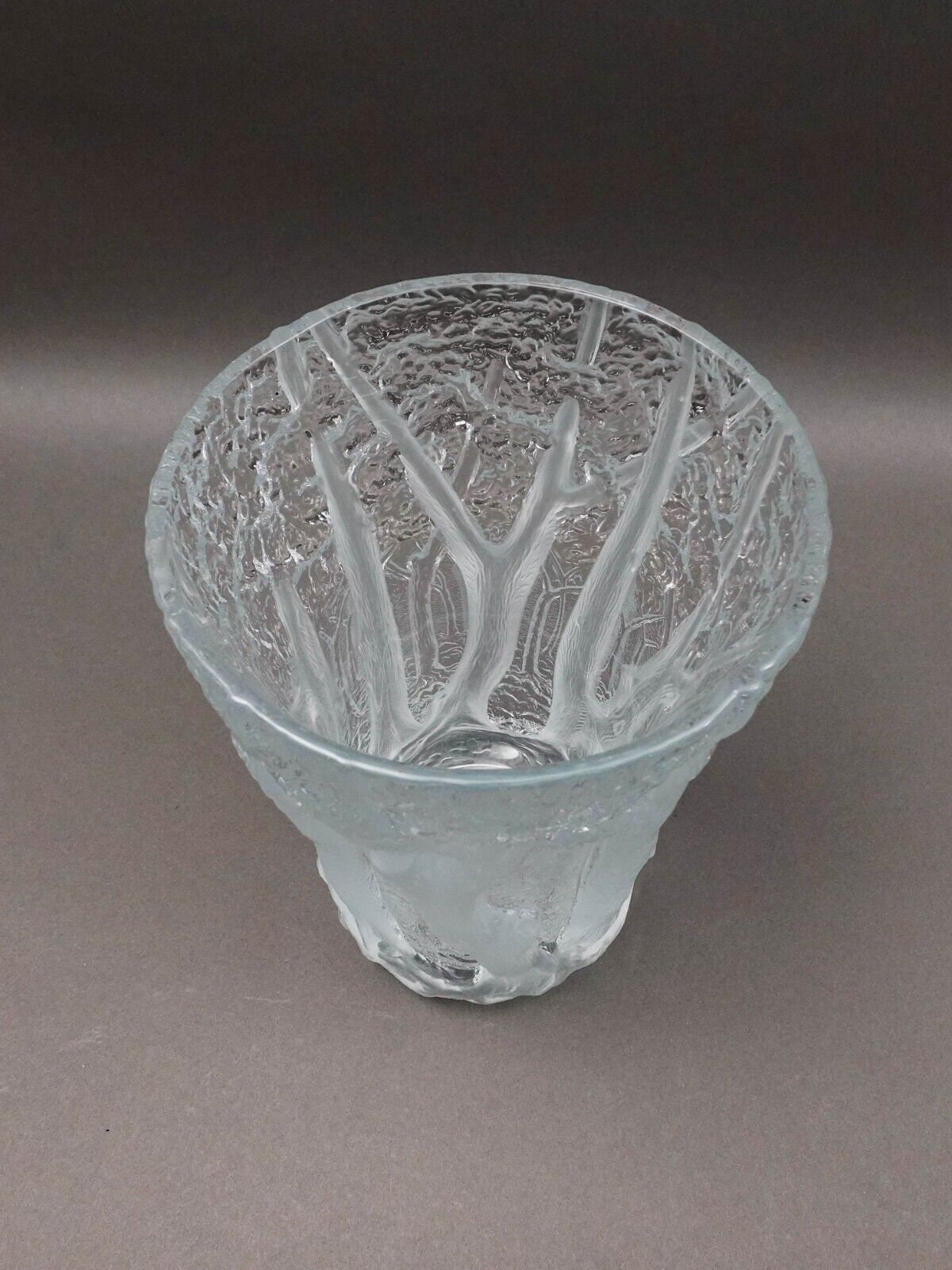 Joseph Inwald Barolac Czech Dans La Foret Forest Art Deco Satin Glass Vase 10.5"