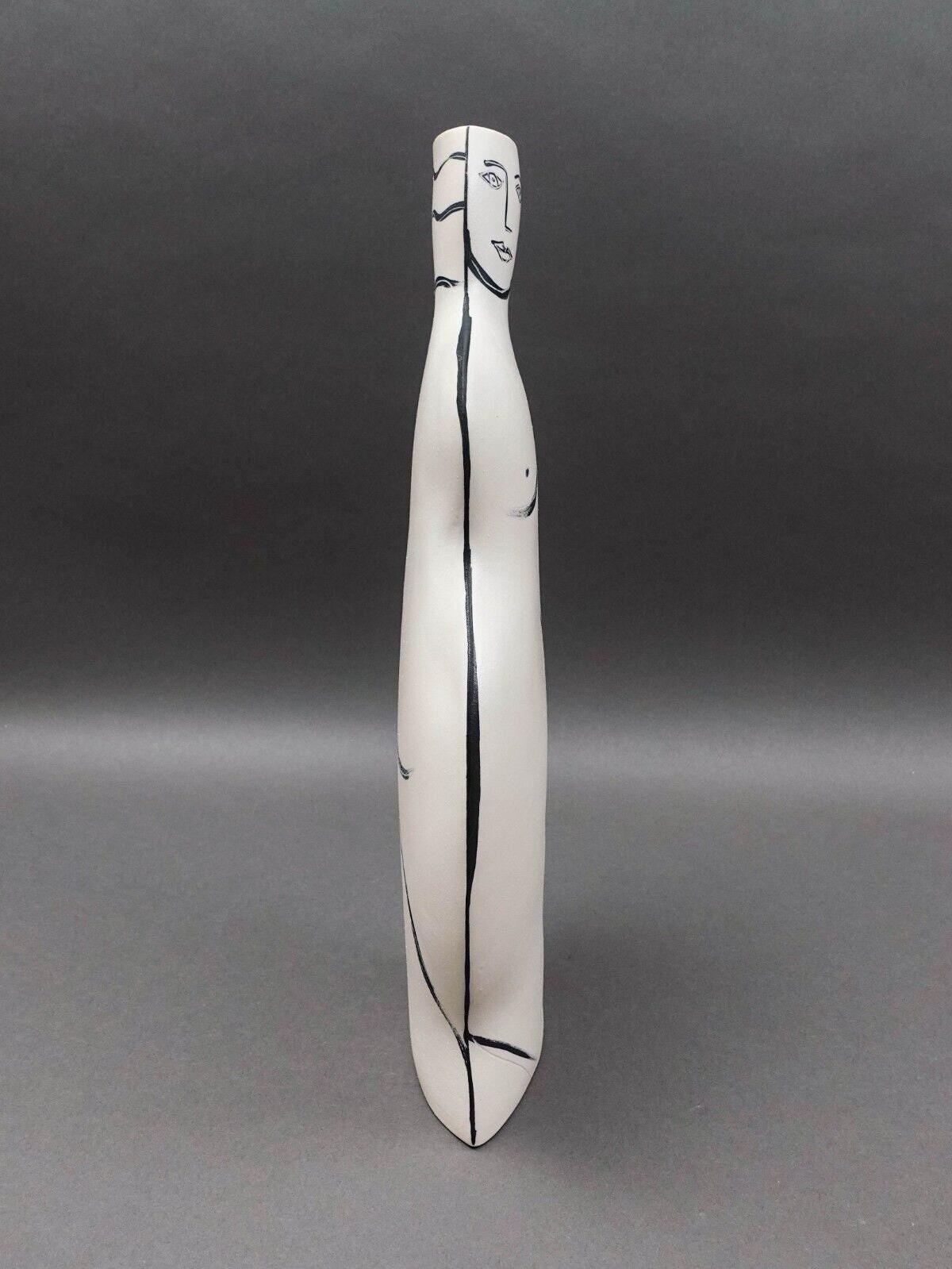 Donna Polseno Signed Studio Pottery Large Abstract Female Woman Figure Vase 16"