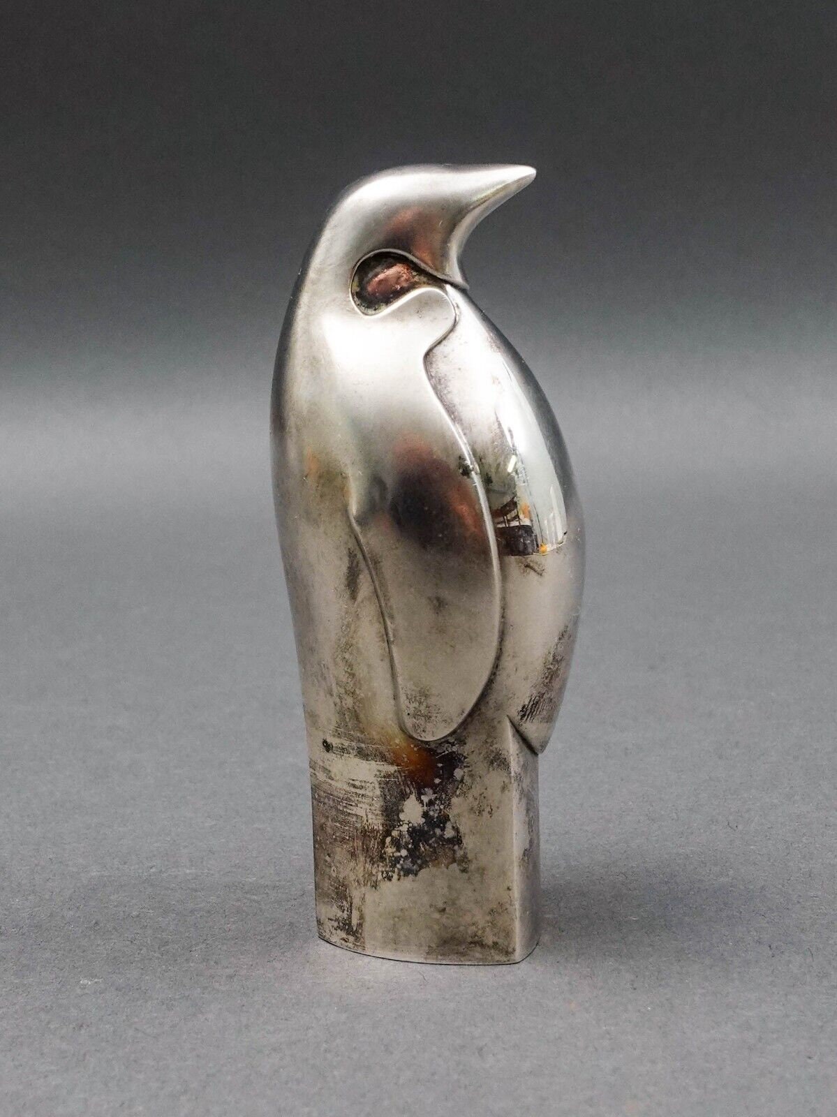Dansk Japan MCM Silver Plated Penguin Paperweight Figurine