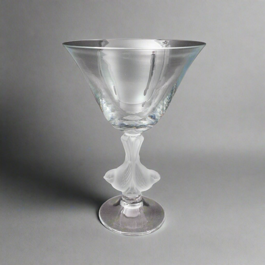 Sasaki Crystal Japan Etuso Yamagishi Wings Frosted Love Birds Compote Bowl