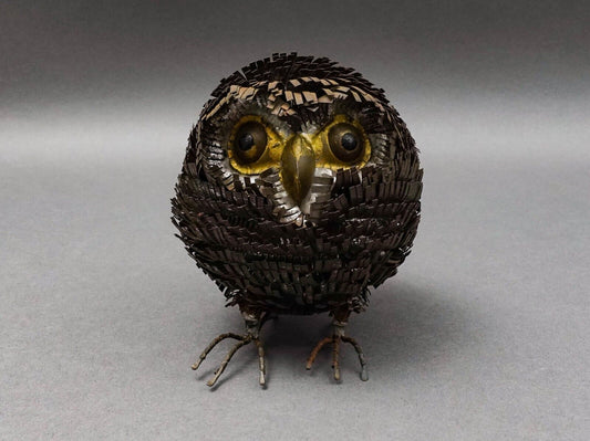 Sergio Bustamente Mexican Brutalist Mid Century Modern Metal Art Owl Sculpture