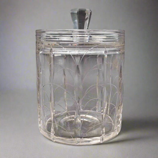 Clyne Farquharson For John Walsh Crystal Kendal Lidded Biscuit Barrel Cookie Jar