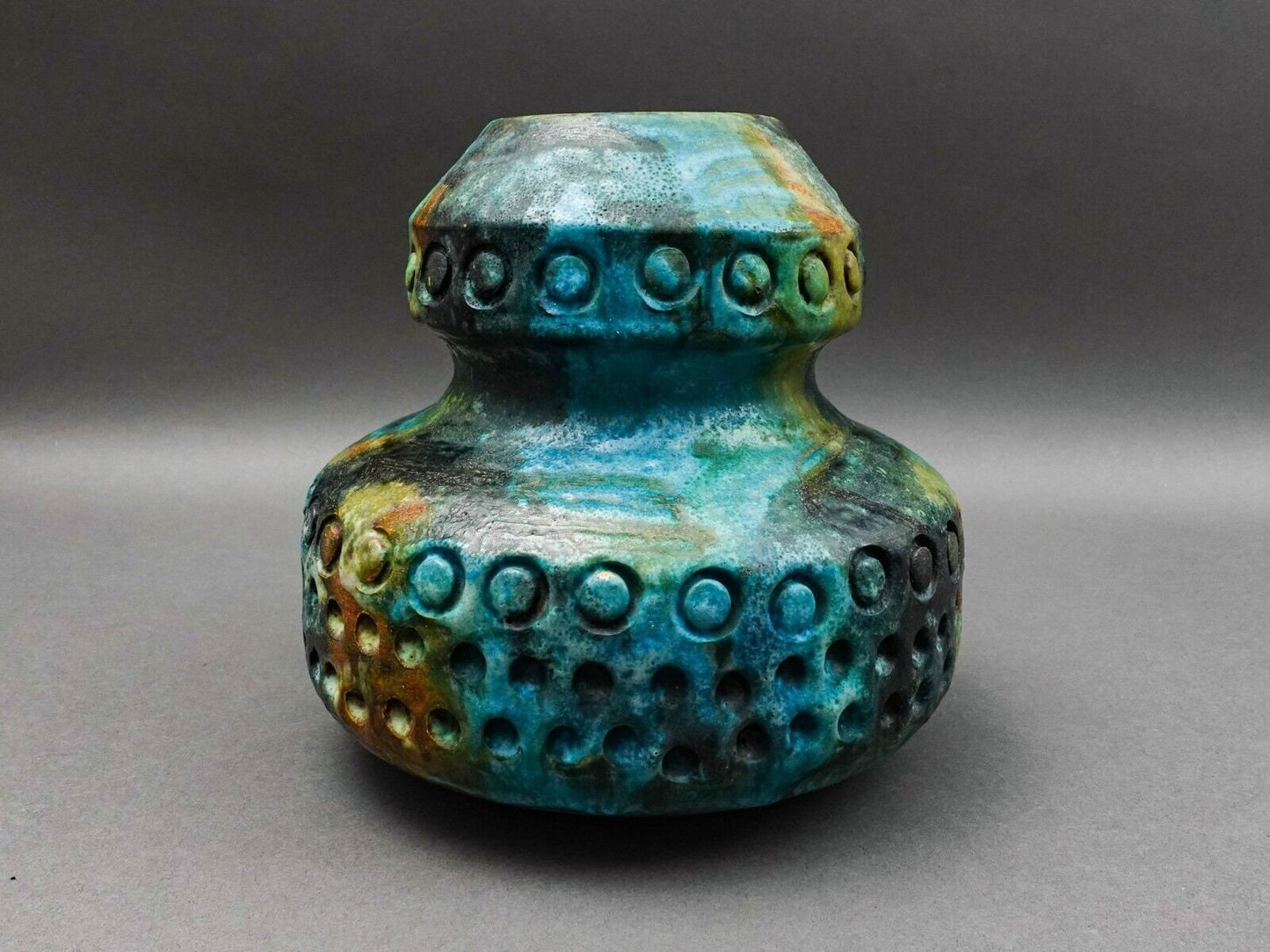 Alvino Bagni Italy For Raymor Sea Garden Mid Century Modern Art Pottery Vase 8"