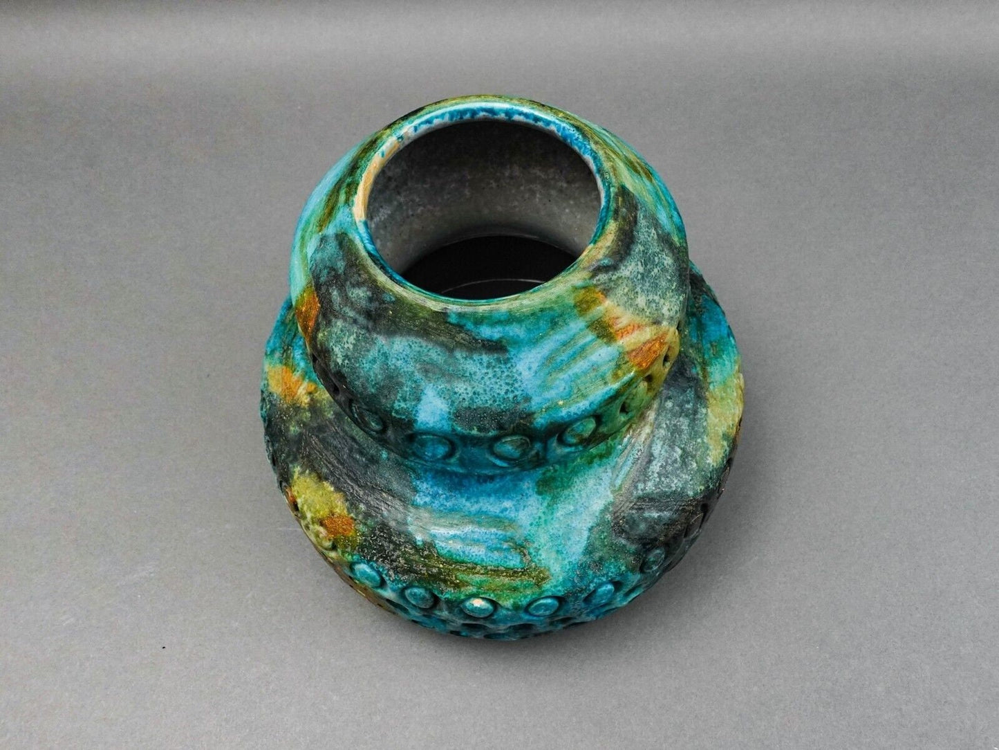 Alvino Bagni Italy For Raymor Sea Garden Mid Century Modern Art Pottery Vase 8"