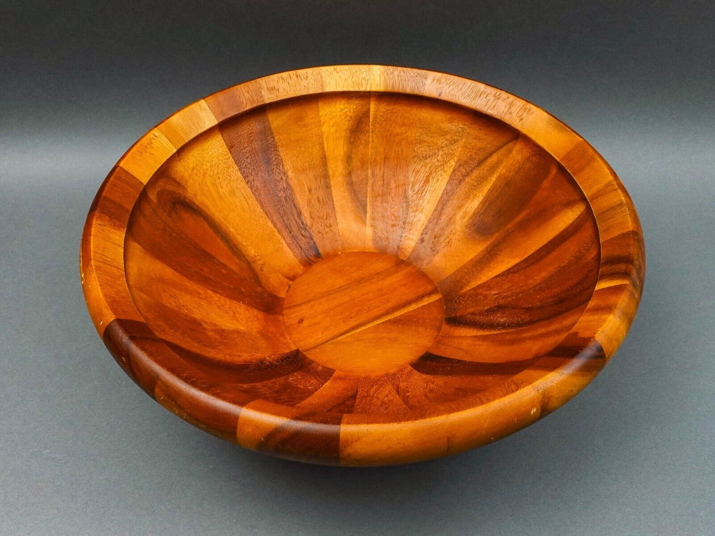 Dansk JHQ Teak Wood 16 1/4" Large Bowl With Servers & (8) 6 1/2" Small Bowls Set
