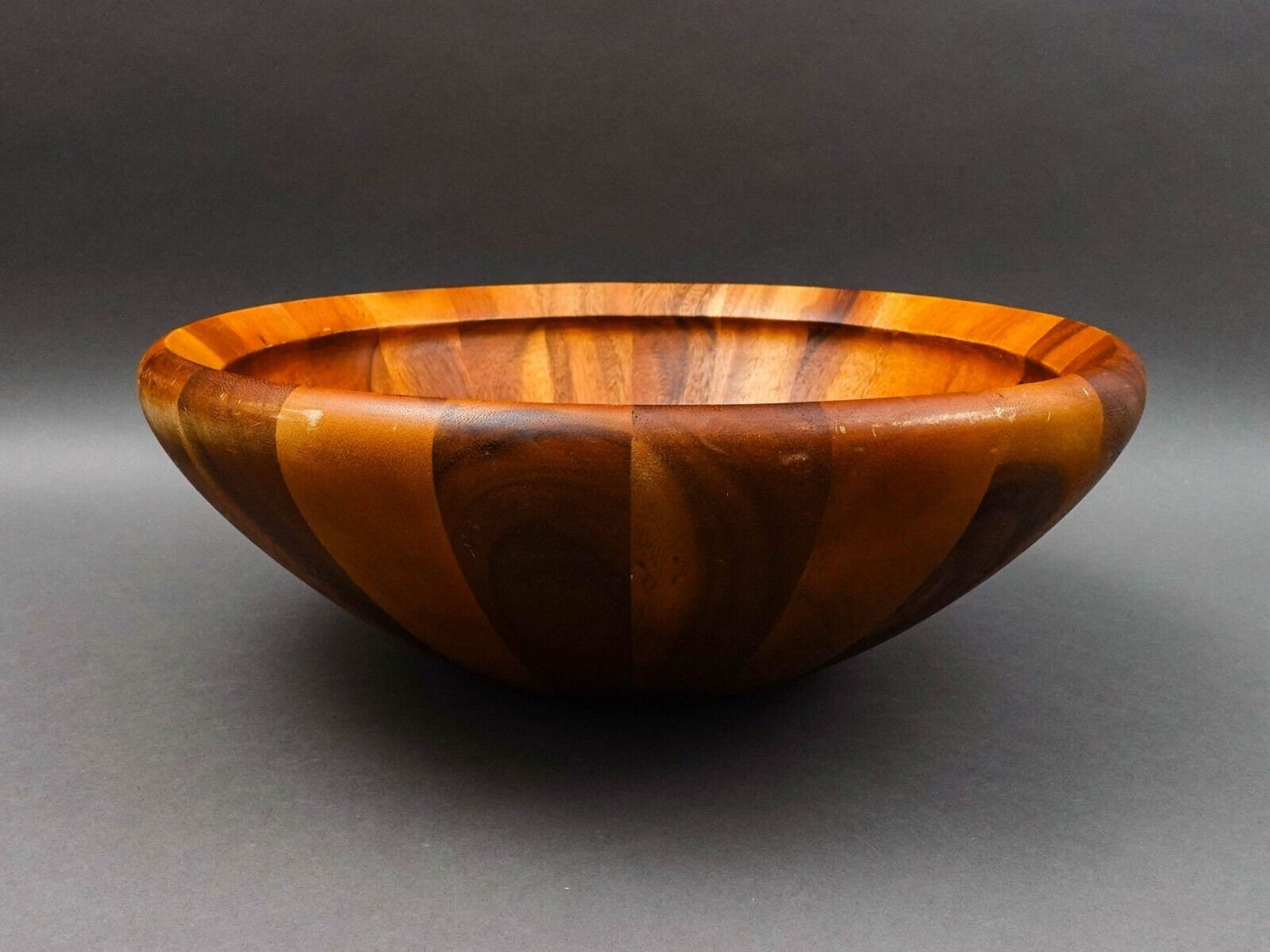 Dansk JHQ Teak Wood 16 1/4" Large Bowl With Servers & (8) 6 1/2" Small Bowls Set