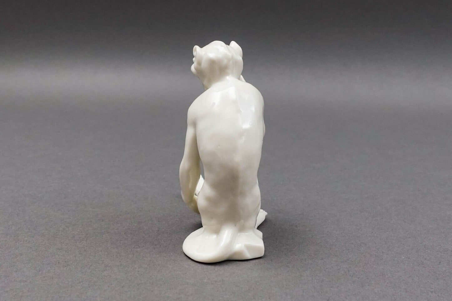 Nymphenburg Germany Rare Antique White Porcelain Monkey Figurine Holding Fruit